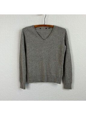 Lord and Taylor Cashmere V Neck Marled Sweater